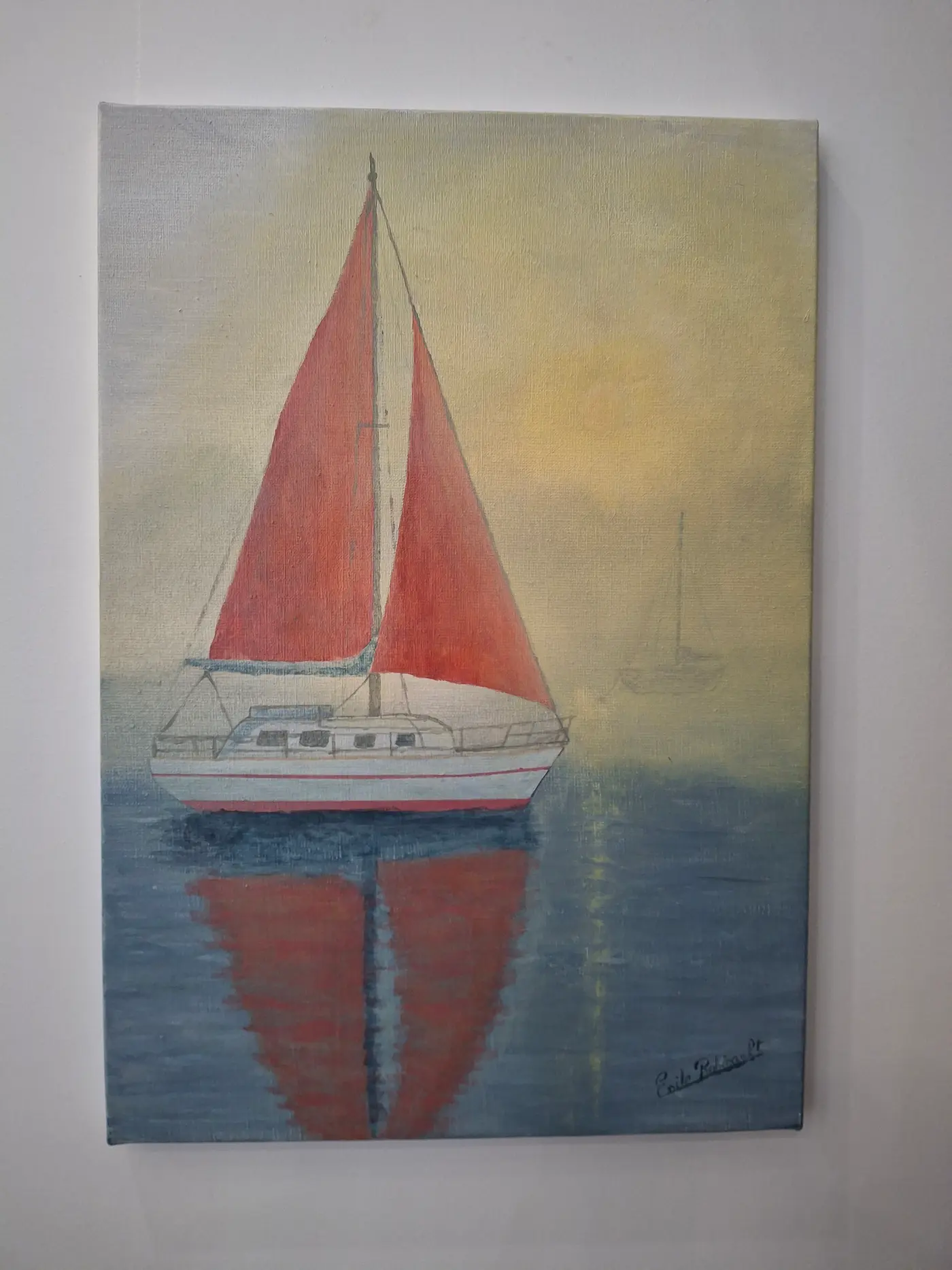 Voiles de Brume — mise en situation sur mur